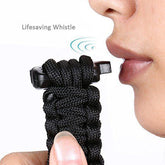 Outdoor Survival Kit Bracelet Paracord Whistle Gear Flint Fire Starter-2 Pack